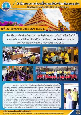 ท่องเที่ยวและกีฬาจังหวัดขอนแก่น ลงพื้นที่สำวจสนามกีฬาโรงเรียนบ้านไผ่ และโรงเรียนมหาไถ่ศึกษาบ้านไผ่ ในการเตรียมความพร้อมเพื่อการรองรับ การจัดแข่งขันกีฬา ประจำปีงบประมาณ พ.ศ. 2567
